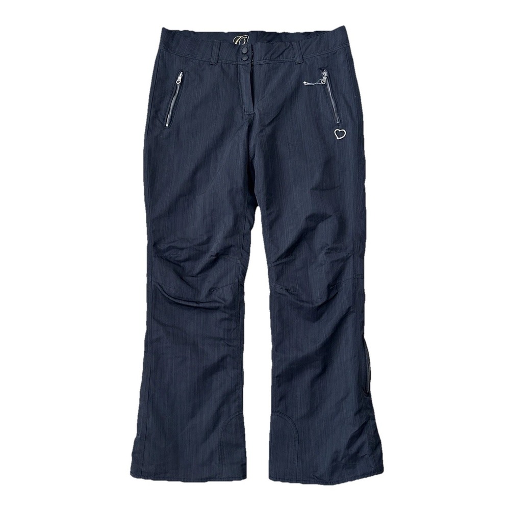 NEW Obermeyer Lennox Snowboard Ski Pants Women's 10 Charcoal Black Pinstripe